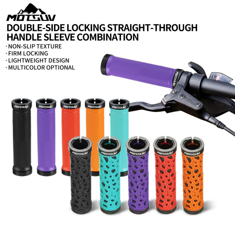 Mtb Grip Lock On - ダブルロックオンMTBマウンテンバイクハンドルバーグリップ、アルミニウム合金ラバー快適滑り止め耐衝撃ユニバーサルサイクリングパーツ