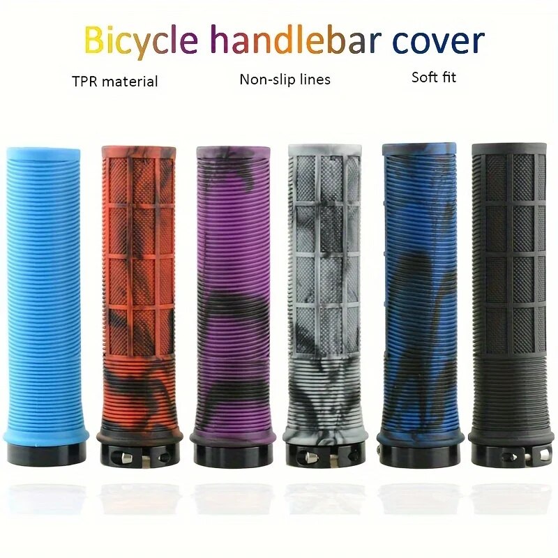 Mtb Grip Lock On - TPR 自転車グリップ一体型自転車ハンドルバーグリップアルミ合金ロックオン自転車ハンドル滑り止め MTB カフ自転車部品