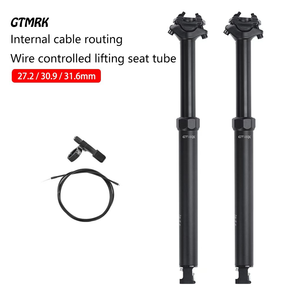 Dropper Post Remote - 内蔵リモコン式ドロッパーシートポスト、27.2/30.9/31.6mm X 125mm 高さ調整可能なMTBポスト、スムーズな油圧式自転車シートポスト
