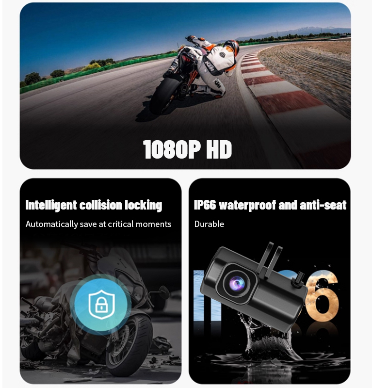 1080P オートバイ DVR フルボディ防水モトカメラ W - Mountain Biking Iceland のレビューと価格