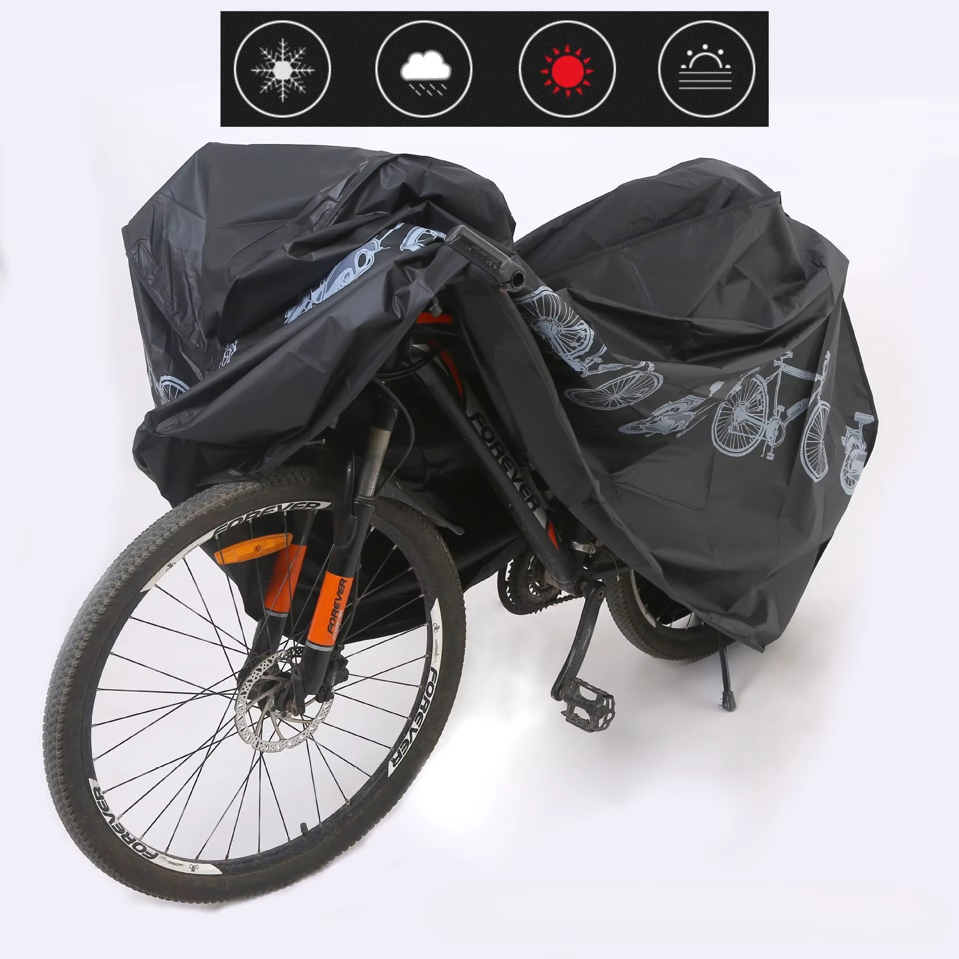 防水UV保護自転車カバー、屋外用防雨防塵シールド、MTBマウ - Mountain Biking In The Rain のレビューと価格