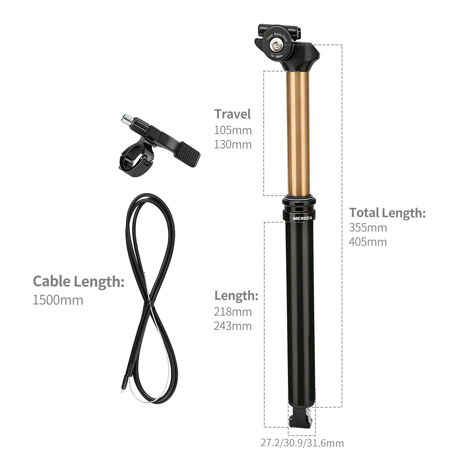 ワイヤレスドロッパーシートポストMTB伸縮式27.2/30. - Dropper Post Remote のレビューと価格