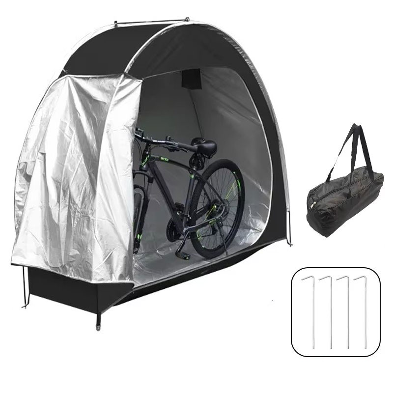 210D収納庫用ポータブル折りたたみ自転車テント、防風・防水 - Mountain Biking In The Rain のレビューと価格