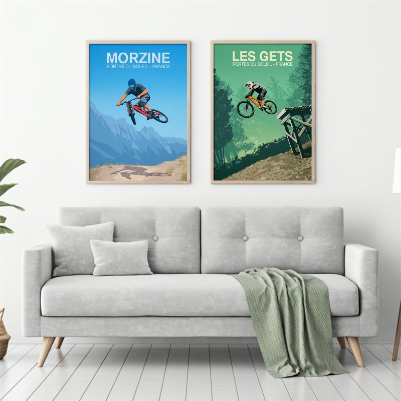 マウンテンバイクのトレイルポスター,家の装飾,キャンバスの絵 - Mountain Biking Pictures のレビューと価格
