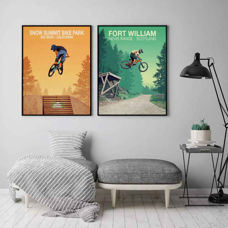 マウンテンバイクのトレイルポスター,家の装飾,キャンバスの絵 - Mountain Biking Pictures のレビューと価格