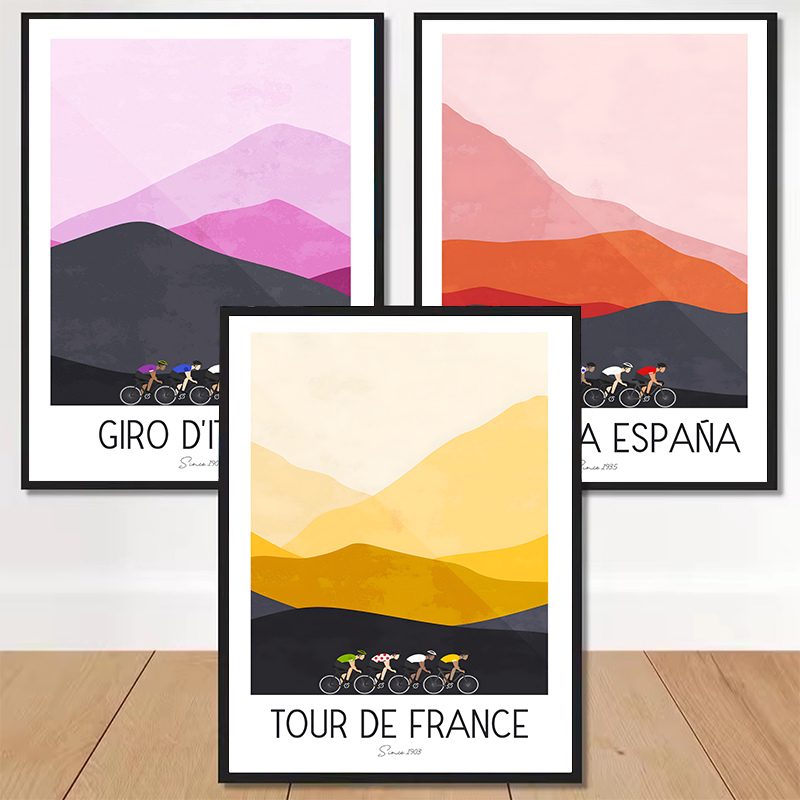 1pc フレームレスフランスマウンテンバイクポスターキャンバ - Mountain Biking Pictures のレビューと価格