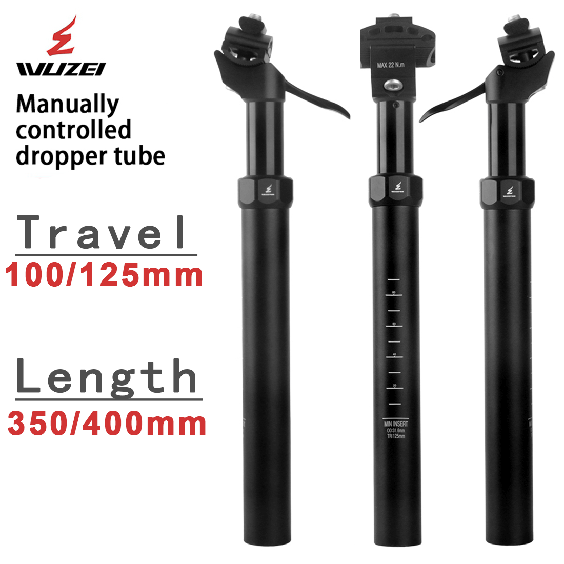 WUZEI MTB マニュアルコントロールドロッパーシートポ - Dropper Post Remote のレビューと価格